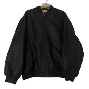 Vintage Foot Locker Reversible Bomber Jacket XXL Tan Black
